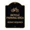 Signmission Bicycle Parking Area-Permit Required W/ Graphic, Black & Gold Alum Sign, 18" x 24", BG-1824-24324 A-DES-BG-1824-24324 - alternate 1